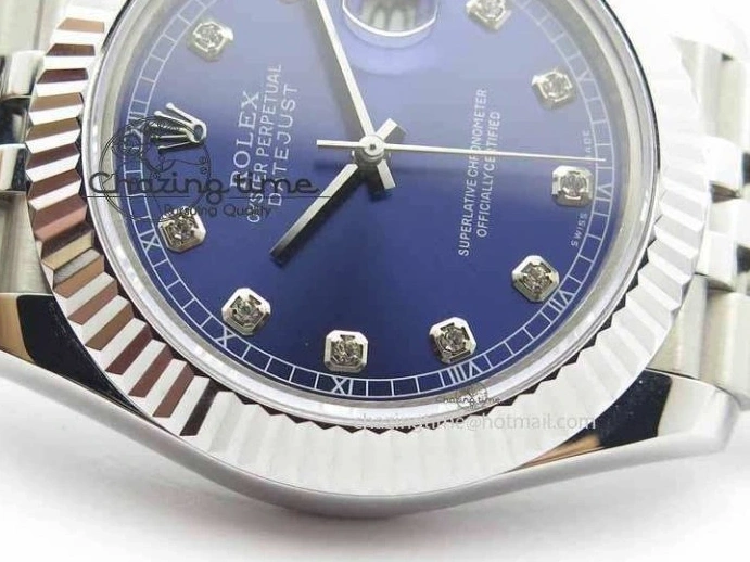 MiroTime 0201 TopPick DateJust II 41mm BP Maker Best Edition Blue Diamonds Dial On New Version Jubilee Bracelet A 3621